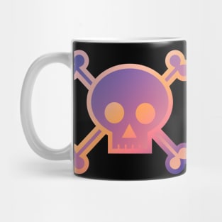 Skull and Crossbones Pirate Flag Purple Orange Gradient Mug